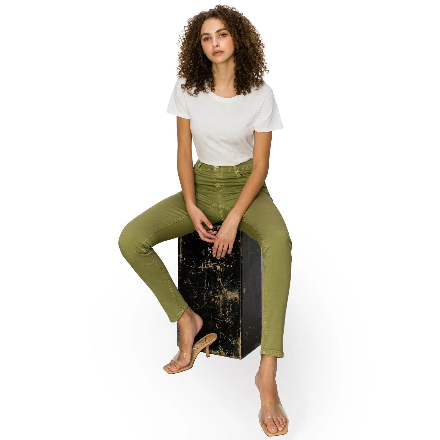 Soft Stretchy High Rise The Everyday Skinny Jeans - Wasabi