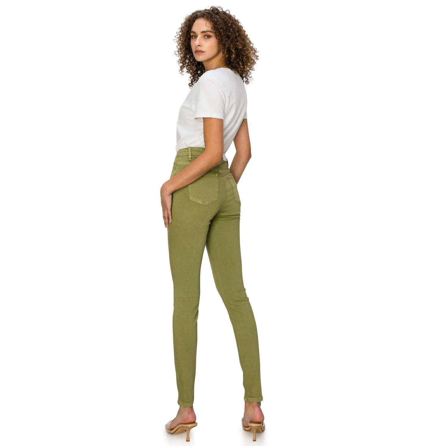 Soft Stretchy High Rise The Everyday Skinny Jeans - Wasabi