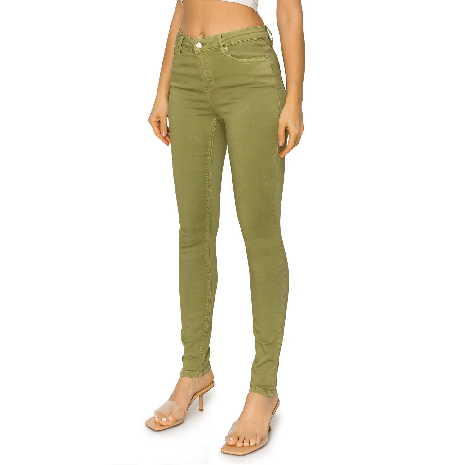 Soft Stretchy High Rise The Everyday Skinny Jeans - Wasabi
