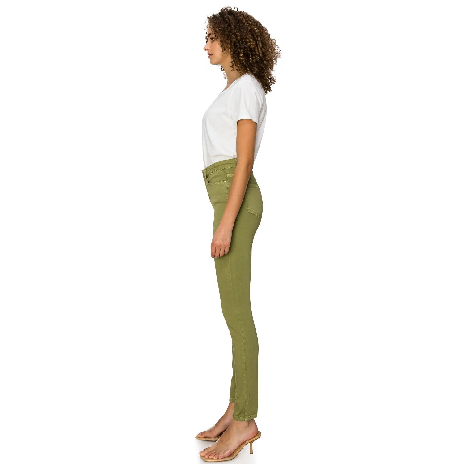 Soft Stretchy High Rise The Everyday Skinny Jeans - Wasabi