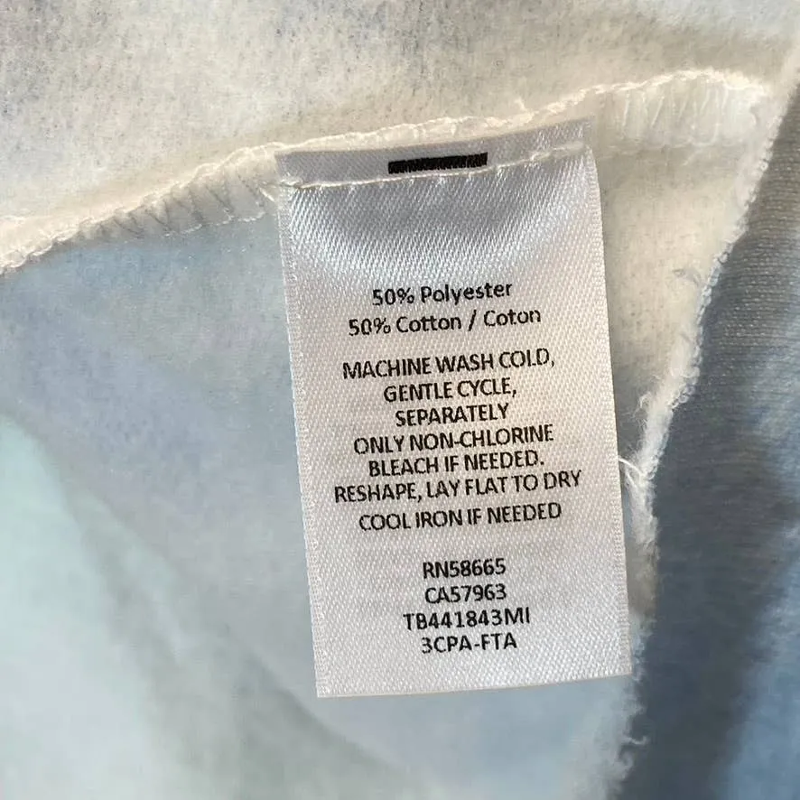 TREASURE & BOND Women's Blush-Mint Tie-Dye Raw Hem Pullover Hoodie SZ S
