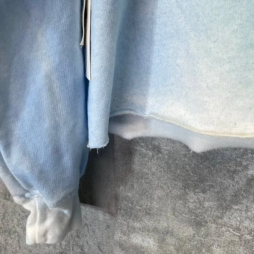 TREASURE & BOND Women's Blush-Mint Tie-Dye Raw Hem Pullover Hoodie SZ S