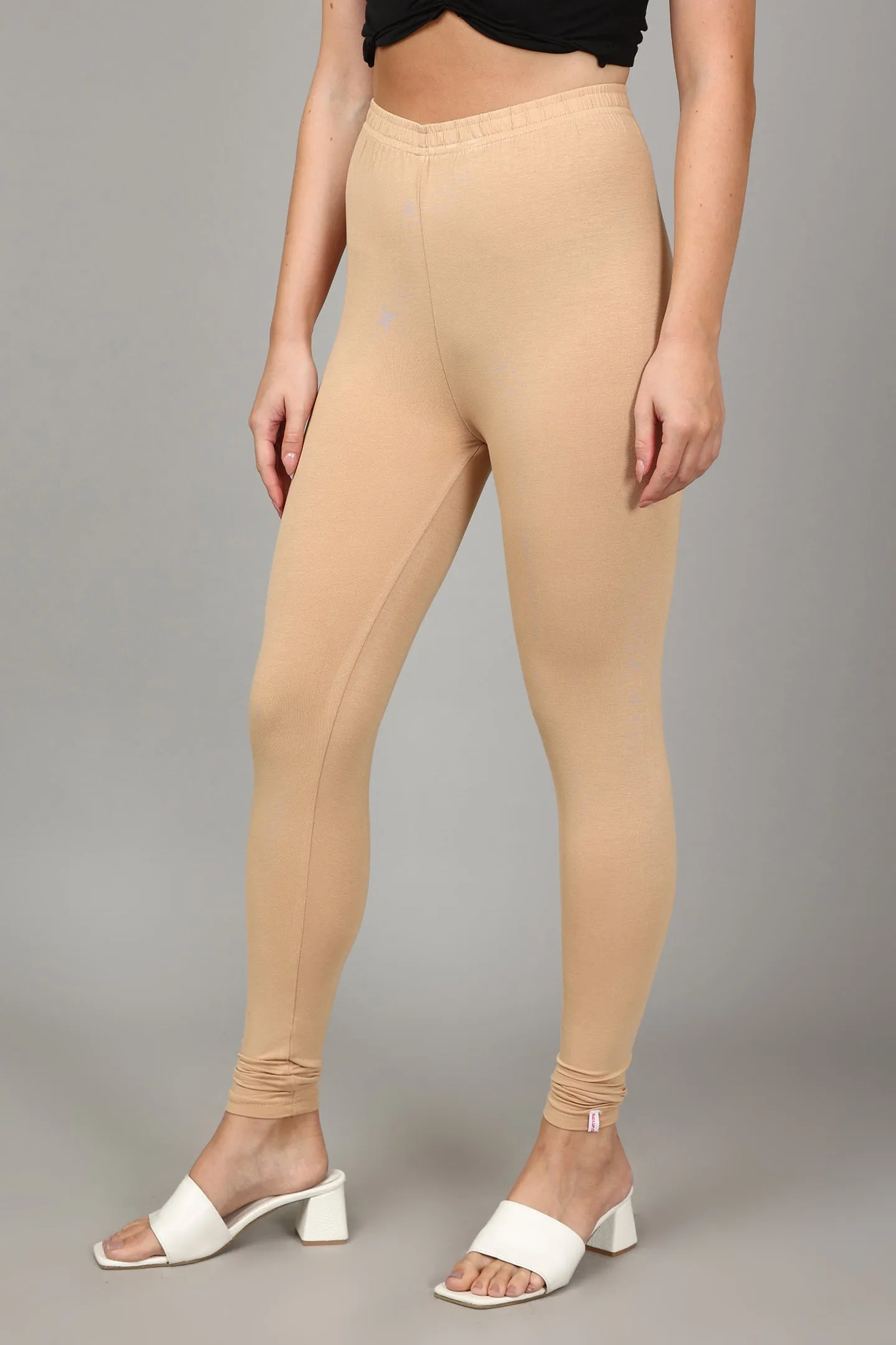 VISCOSE ANKLE LEGGINGS - DEEP SKIN