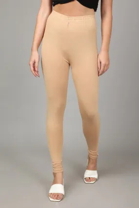 VISCOSE ANKLE LEGGINGS - DEEP SKIN