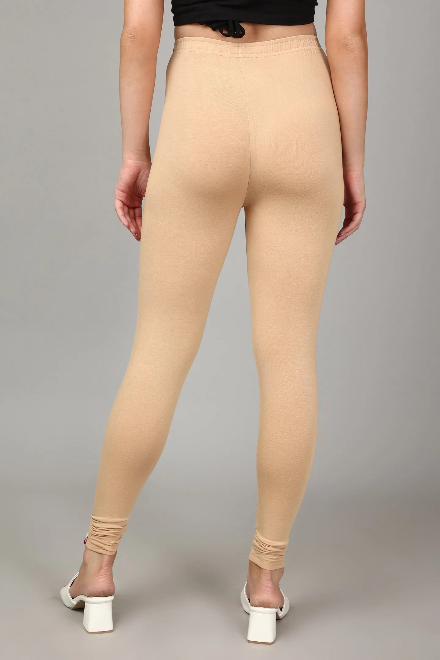 VISCOSE ANKLE LEGGINGS - DEEP SKIN