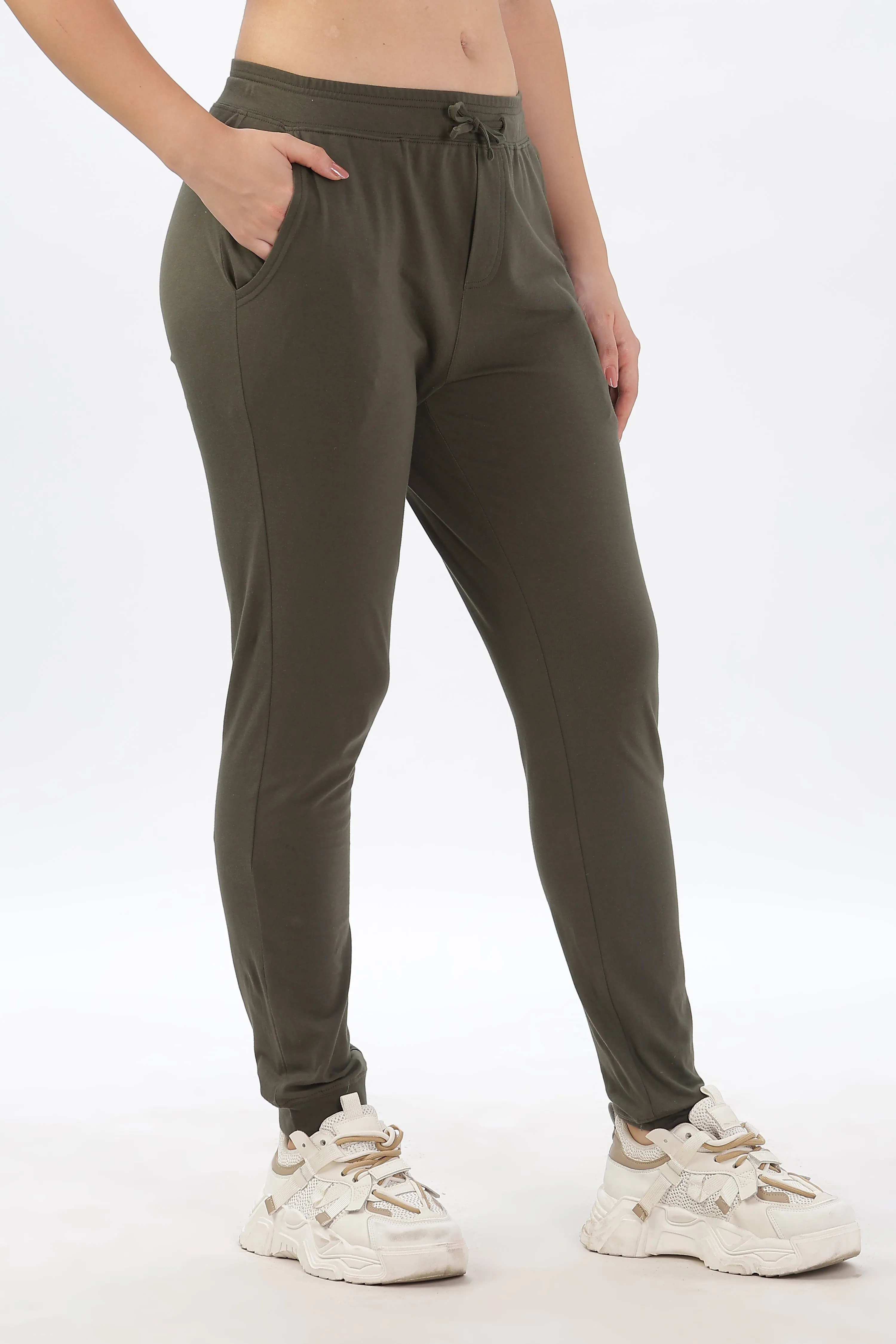 Women Organic Cotton Joggers Pant With Side Pockets and  Adjustable Waist