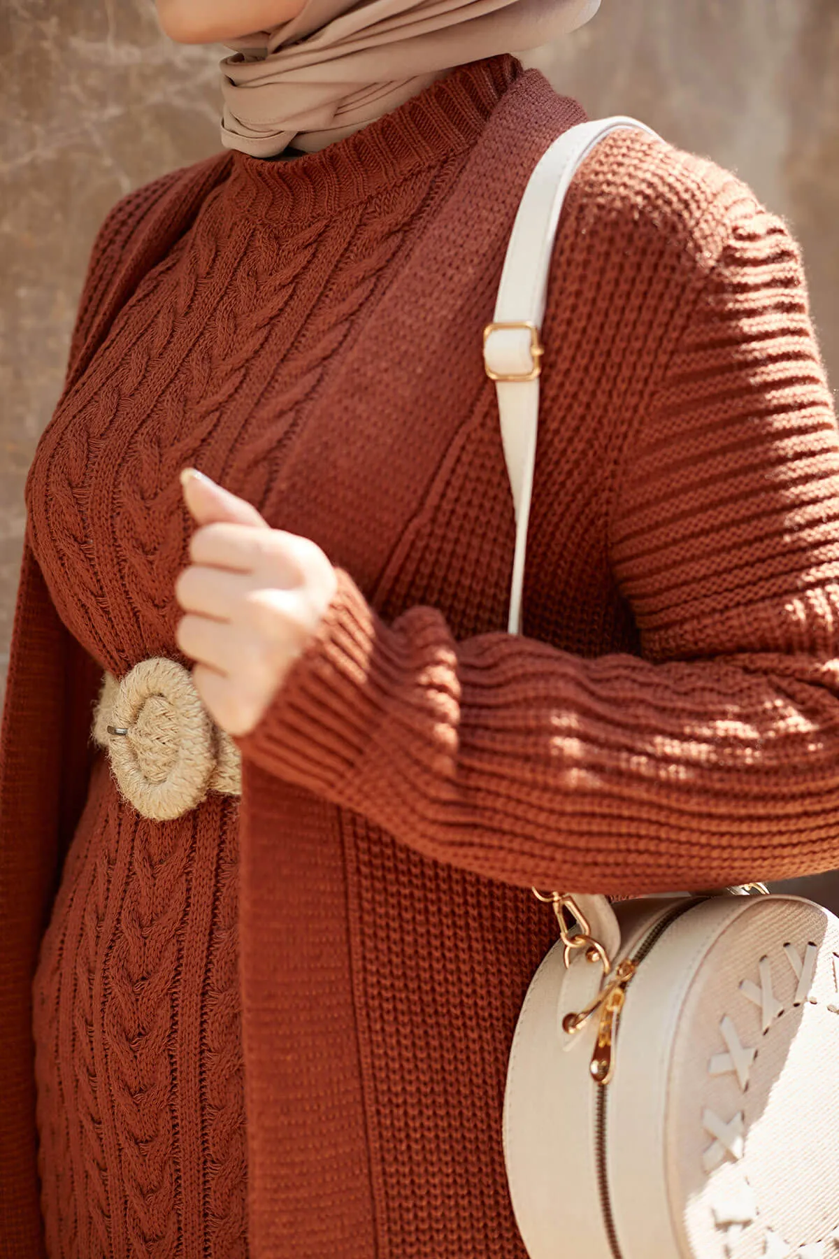 ZRF Women Knit Brick Cardigan Dress Suit - Bowling Green